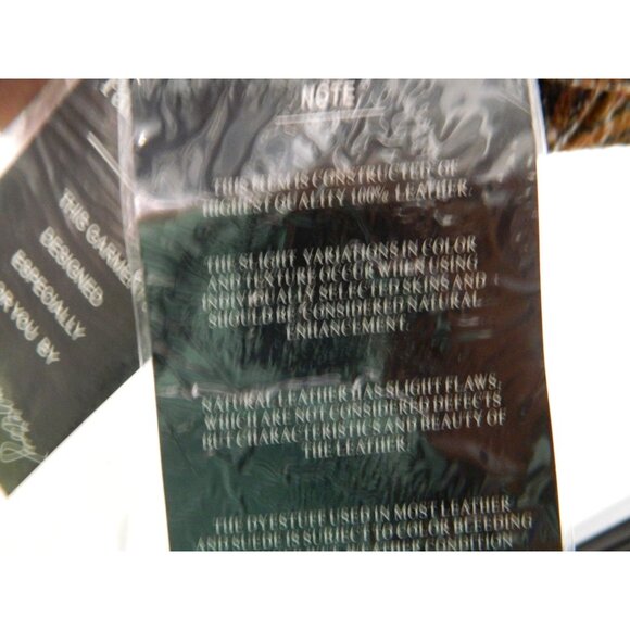 Pamela McCoy Size L New Leather Animal Print Jacket Zippered Front & Cuffs - Picture 4 of 15